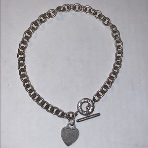 Tiffany & Co Sterling Silver Heart Toggle Necklace